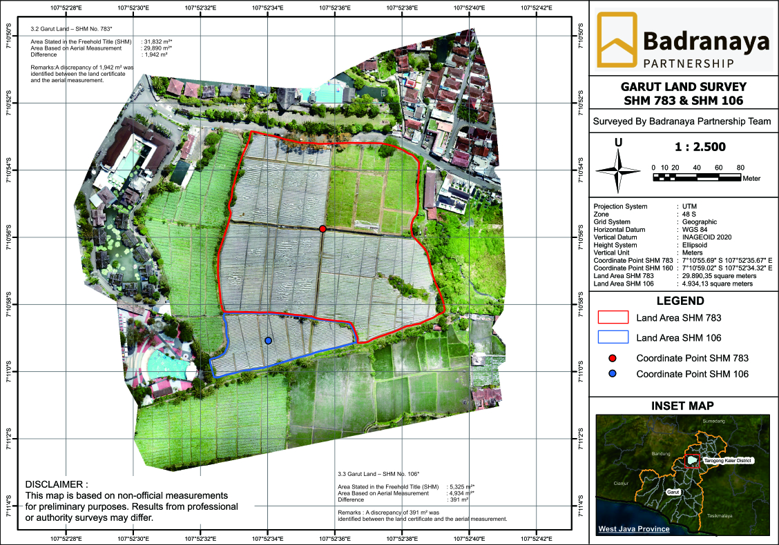 Mapping Drone Garut Untuk Akuisis lahan dan Existing lahan
